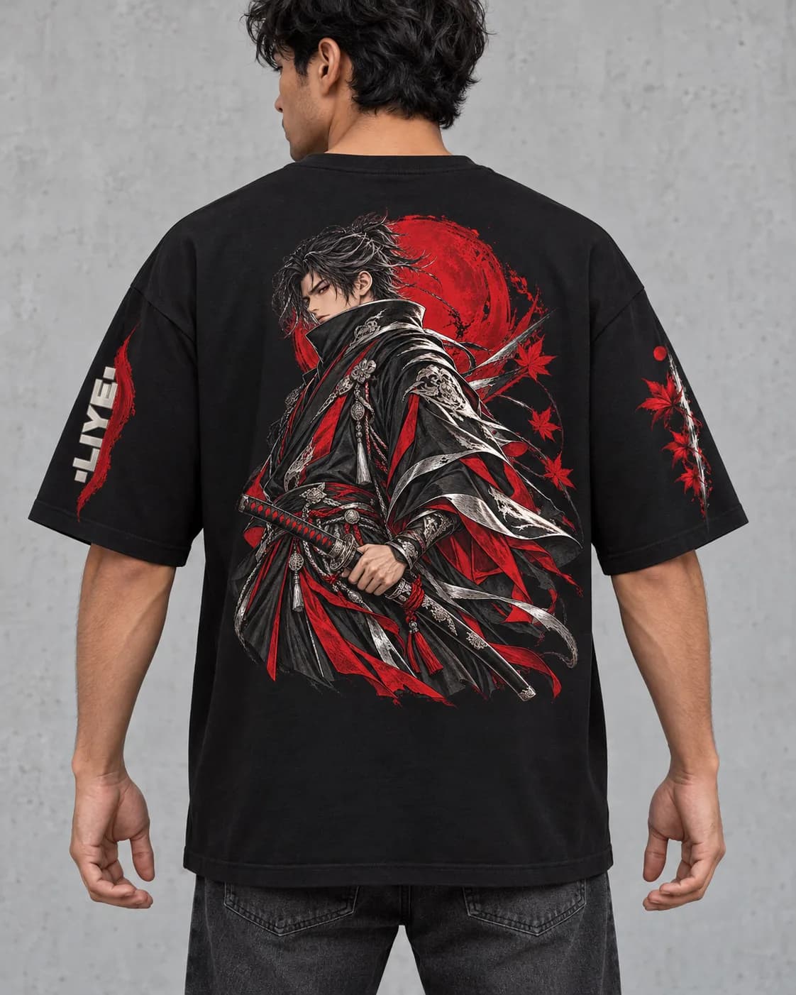 Camiseta Oversize (RŌNIN CARMESÍ) – Tela Pesada 230g